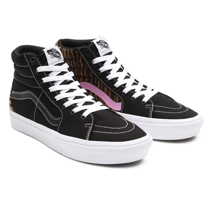 Vans Le Tigre ComfyCush SK8-Hi Dam Svarta/Lila - Vans Höga Skor Outlet Sverige (VGNYB8415)